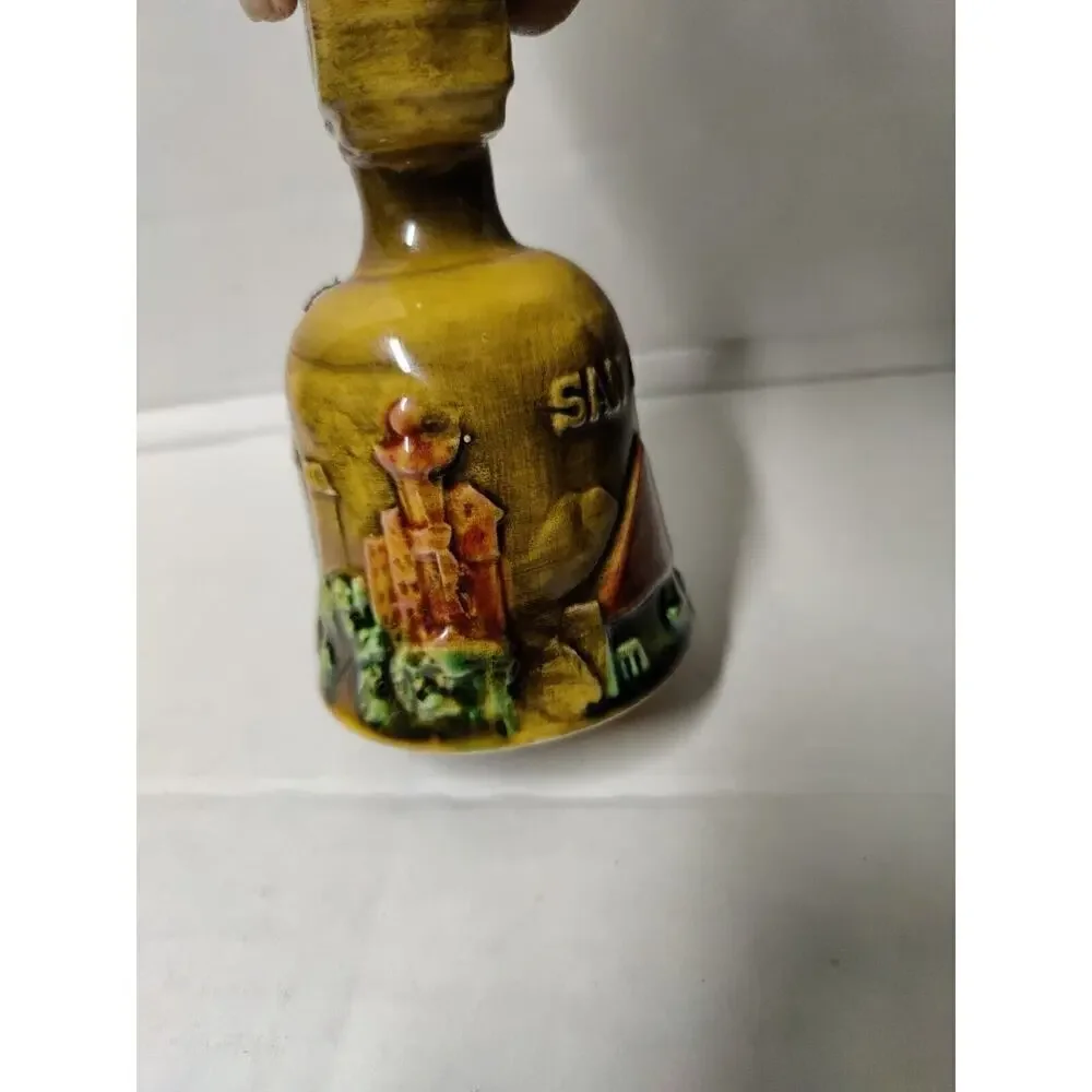Vtg San Francisco California Souvenir Mini Bell SNCO Japan Trolley Chime Missing
